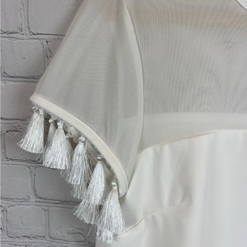 Lulu's White Sheer Sleeve Dress Size M - Picture 6 of 7